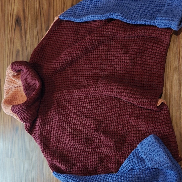 Free People Park City Colorblock Oversized Turtleneck Sweater - Picture 3 of 7